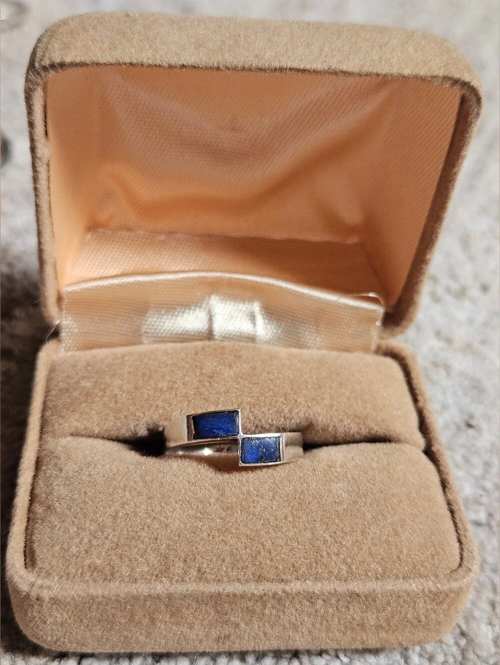 Vintage Sterling Silver Lapis Lazuli Gem Stone Sterling Silver Ring Size 6